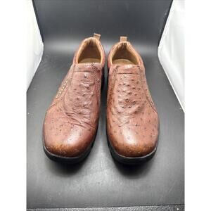 Roper 09-020-0601 Brown Ostrich Print Leather Slip On Shoes Mens 8.5 Roper Men main image 2
